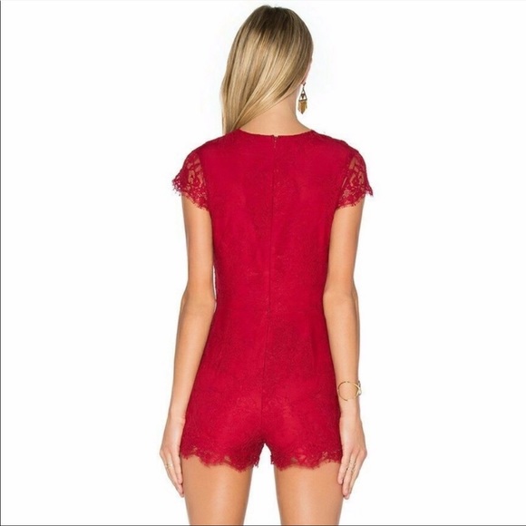NBD Azealia Cherry Bomb Lace Romper - Picture 6 of 12